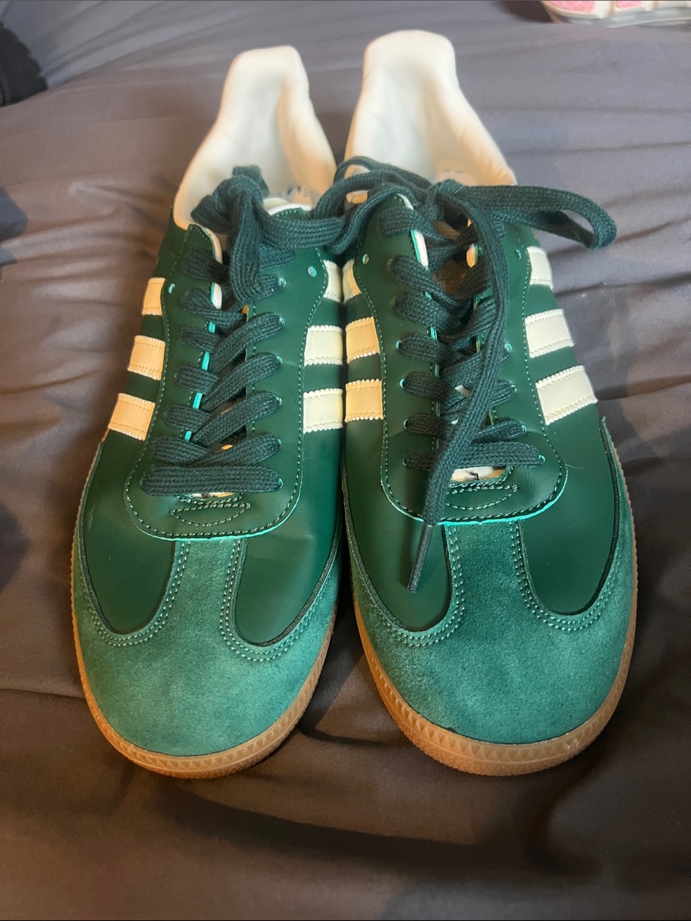 adidas women’s Samba Green & White Retro Runner Sneakers